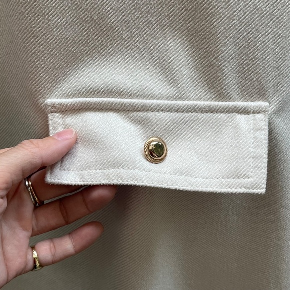 Zara Shift Dress Ecru Faux Suede Chic Mini Women's Size Small - Picture 6 of 14